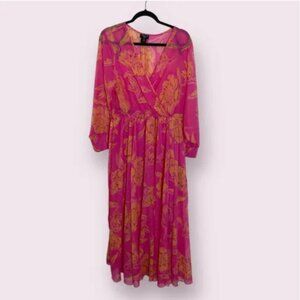 ⭐️ Vacation Beach Vaca Floral Flower Wrap Chic Glam Girly Classy Hip Maxi Dress